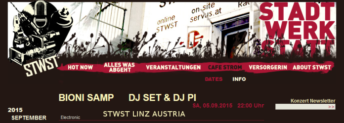 Bioni Samp DJ set at STWST, Linz, Austria 2015